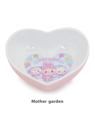 Mother garden マザーガーデン うさもも メラミン食器 ハート皿 《アイス柄》 単品 食洗機可 子供用食器 メラミン製 お皿 プレート キッズ 女の子 かわいい 食器