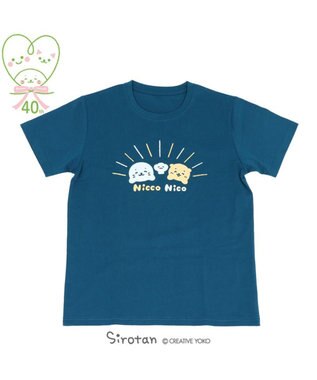 Mother garden しろたん Tシャツ 半袖 《Nicco Nico柄》 紺色　S/M/L/XL レディース メンズ ユニセックス 男女兼用 半袖 あざらし アザラシ かわいい キャラクター マザーガーデン #しろたんＴシャツ2021 父の日 父の日ギフト