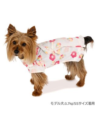 PET PARADISE ペットパラダイス 甚平《梅てまり柄》　小型犬 ホワイト×レッド