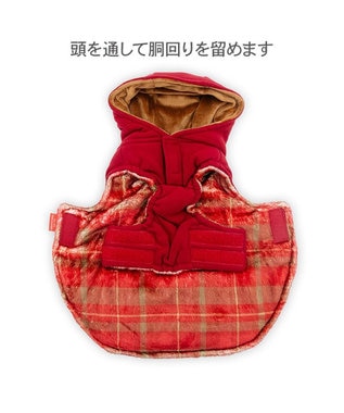 PET PARADISE リサとガスパール 綿入れ ダッフルベスト 小型犬 レッド