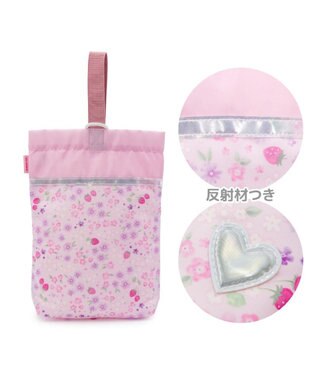 Mother garden マザーガーデン 野いちご シューズバッグ 《小花いちご柄》 小花いちご柄