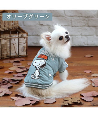  スヌーピー 遠赤外線 スカジャン 《オリーブグリーン》 小型犬