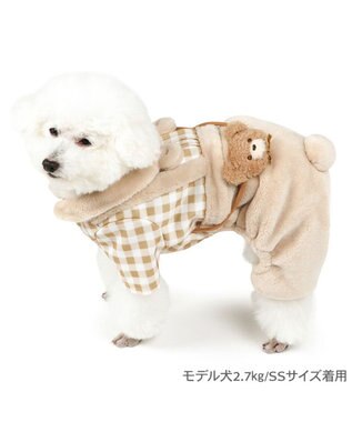 PET PARADISE ペットパラダイス くまちゃん チェックパンツ 小型犬 ベージュ