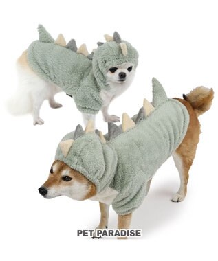 PET PARADISE ペットパラダイス 恐竜もこボアパーカー  中型犬 大型犬 グリーン