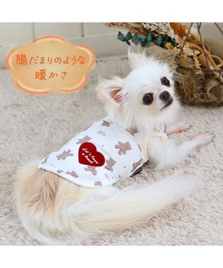 PET PARADISE ペットパラダイス くま  ペティヒート タンクトップ  ハート柄 小型犬 白~オフホワイト