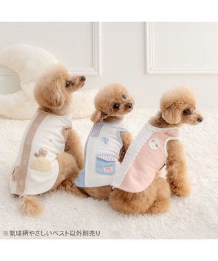 PET PARADISE ペットパラダイス やさしい ベスト 《気球柄》 小型犬 ホワイト×ブルー