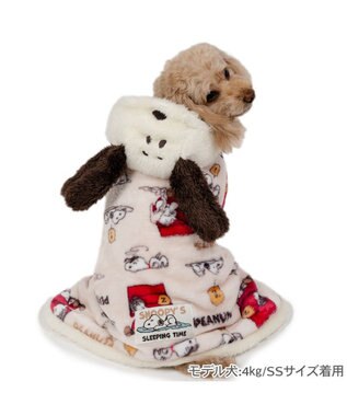 PET PARADISE スヌーピー 着る毛布  《うたたね柄》 小型犬 ベージュ