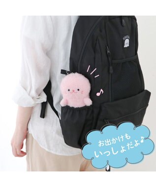 Mother garden しろたん ついてきちゃうマスコット  キーホルダー 12cm 《もふもふ ピンク》 単品 ピンク