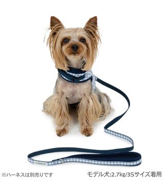 PET PARADISE J.PRESS リード  《チェック柄》 ＳＭ 中型犬 ホワイト×ブルー