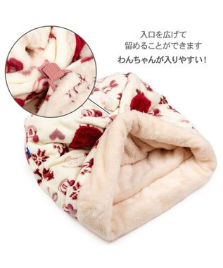 PET PARADISE ディズニー ミッキーマウス 筒型 寝袋 《ニット柄》Ｓ ホワイト×レッド