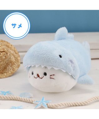 Mother garden しろたん ちびマスコット16ｃｍ 単品 《らっこいぬ / らむね / ゴマフアザラシ / サメ / カエル》 サメ