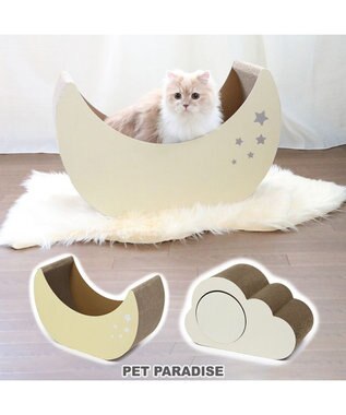 PET PARADISE 猫 爪とぎ ダンボール 単品《月 / 雲》 月