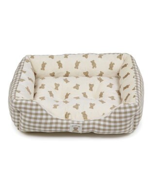 PET PARADISE ペットパラダイス くまちゃん カドラー  M《57×45cm》 オフホワイト×ブラウン
