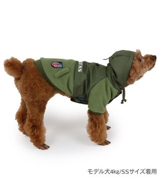 PET PARADISE J.PRESS ボア ウィンドパーカー 小型犬 緑