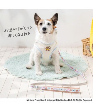 PET PARADISE ミニオン ティム お花柄 リュックハーネス ３Ｓ ホワイト×ブラウン