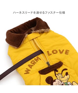 PET PARADISE ディズニー ミッキーマウス 襟付き 綿入れ ベスト 小型犬 イエロー
