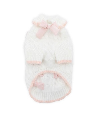 PET PARADISE cherircouture リボン編込ニット 小型犬 ピンク