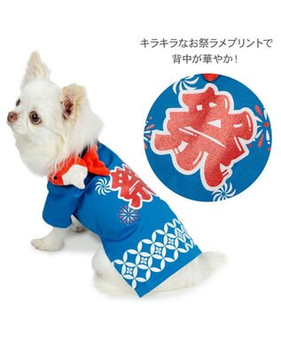PET PARADISE ペットパラダイス お祭り法被 《金魚》 小型犬 ブルー