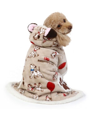 PET PARADISE ディズニー 101匹わんちゃん 着る毛布 《風船柄》 小型犬 ベージュ