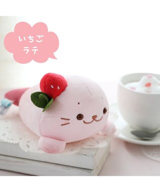 Mother garden しろたん ラテ マスコット ぬいぐるみ 15cm 【単品】 いちごラテ