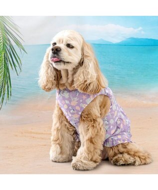 PET PARADISE スヌーピー 接触冷感 背中開き リゾートワンピース 中型犬 パープル