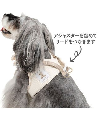 PET PARADISE ペットパラダイス くまちゃん ピエロ襟ベストハーネス ＳＳ ベージュ