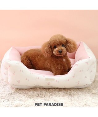 PET PARADISE ペットパラダイス 小花柄カドラー《ピンク》 M  小型犬