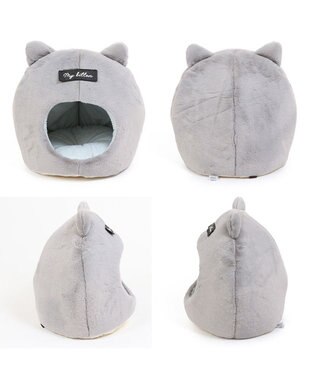 PET PARADISE 【注文商品】愛猫のお名前刺繍入り 猫 ベッド ねこハウス (38×40cm) 白~オフホワイト