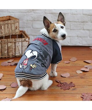 PET PARADISE スヌーピー 遠赤外線 スカジャン 《龍》 小型犬 ネイビー