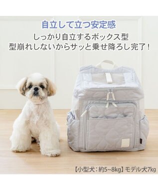 PET PARADISE ペットパラダイス 花キルティング ハグ＆リュック Ｌ グレー