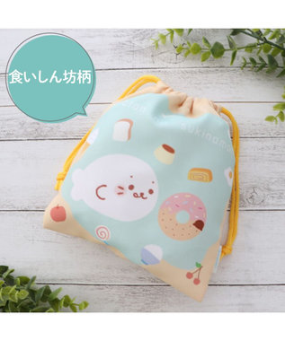 Mother garden しろたん 巾着 18×20cm 《食いしん坊柄》 【単品】