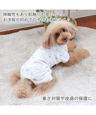 PET PARADISE ペットパラダイス 背中開き ロンパース 《くま柄／チェリー柄》【小型犬】 くま柄