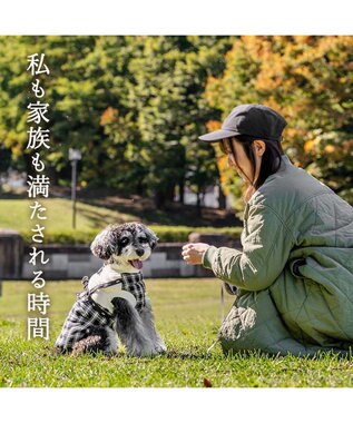 PET PARADISE Lee アウターハーネス 《チェック》 小型犬 ブラック×ホワイト