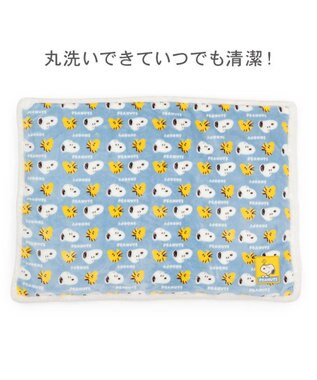PET PARADISE スヌーピー 遠赤外線 ボアマット 《コロン柄》 ブルー