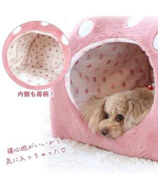 PET PARADISE ペットパラダイス くすみ苺  ハウス L  (45×45×46cm) 小型犬 ピンク