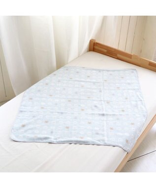 Mother garden しろたん 総柄 おくるみ 四重ガーゼ  ベビーブランケット 100cm×100cm 正方形 グレー
