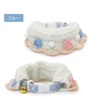 PET PARADISE ペットパラダイス 猫首輪 お花編み S / M ホワイト