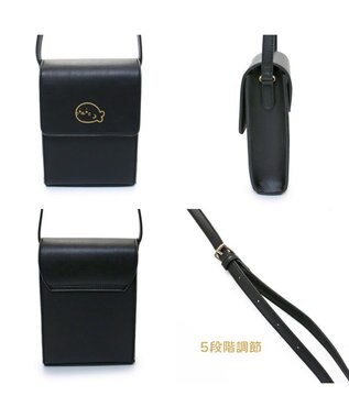 Mother garden しろたん スマホショルダー バッグ 黒  スマホポーチ 黒