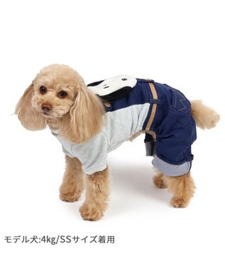 PET PARADISE スヌーピー お出かけぬいぐるみ付 パンツつなぎ  小型犬 グレー
