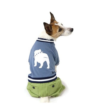 PET PARADISE J.PRESS バックブルドッグ パンツつなぎ 小型犬 ブルー