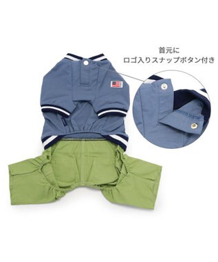 PET PARADISE J.PRESS バックブルドッグ パンツつなぎ 小型犬 ブルー