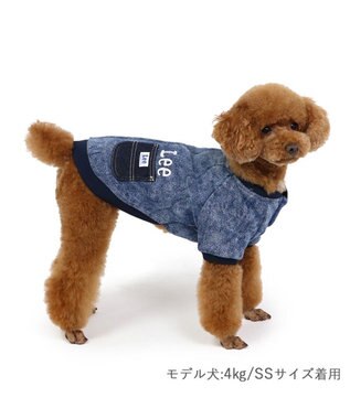PET PARADISE Lee ウォッシュ加工 トレーナー 小型犬 紺（ネイビー・インディゴ）