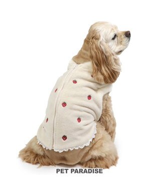 PET PARADISE ペットパラダイス 背中開き ベスト 苺 刺繍 中型犬 大型犬