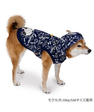 PET PARADISE スヌーピー パーカー 《デニム風》 中型犬 ネイビー