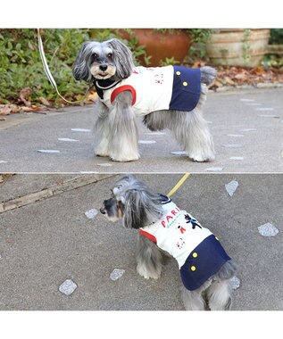 PET PARADISE リサとガスパール 丸襟 スカートつなぎ 小型犬 ホワイト