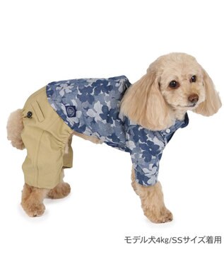 PET PARADISE J.PRESS ジャガード パンツつなぎ 小型犬 グレー×ベージュ