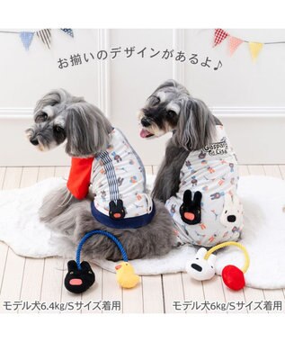PET PARADISE リサとガスパール Ｔシャツ 《二人飛び柄》 小型犬 ホワイト×ネイビー
