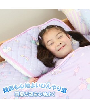 Mother garden マザーガーデン ユニコーン クール枕パッド 35×50cm ポップ柄 ピンク（濃）