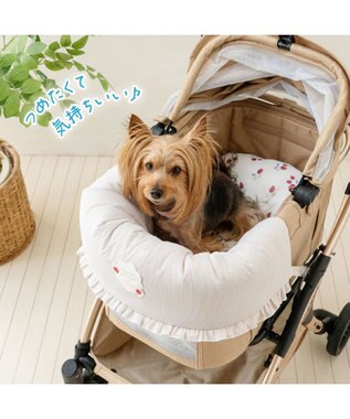 PET PARADISE ペットパラダイス クール カート用 クッション 《苺花柄》 ホワイト×レッド
