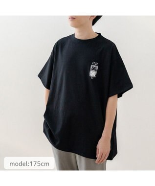 Mother garden しろたん ビッグTシャツ 半袖 《たのしい交差点》 ユニセックスフリーサイズ 黒色